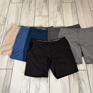 6 pairs of Hogan Men's Hybrid Shorts in Black, Navy, Gray, and Beige